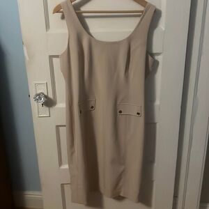 Karl Lagerfeld beige dress with silver buttons